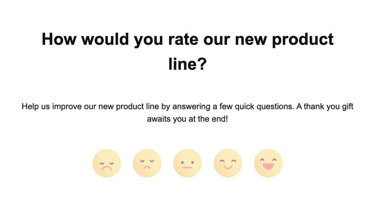 An example of a satisfaction score question in an email survey. 