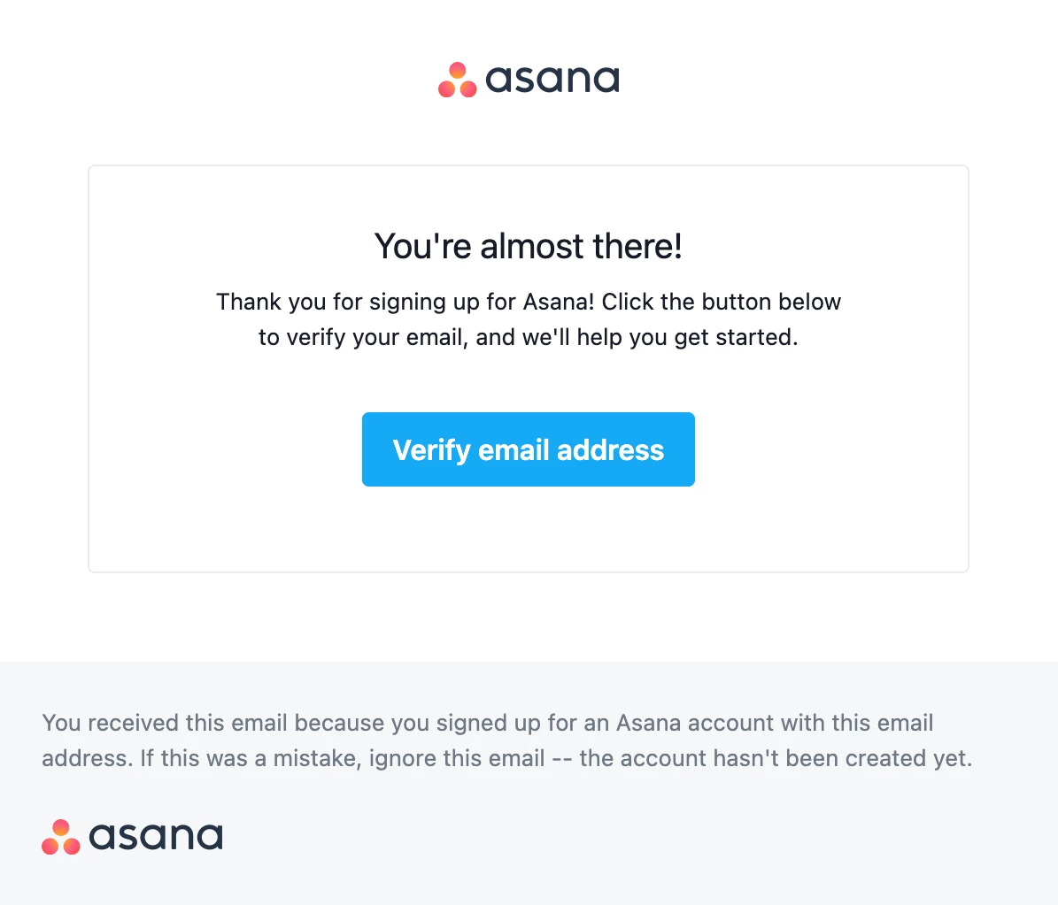 asana email verification transactional email example