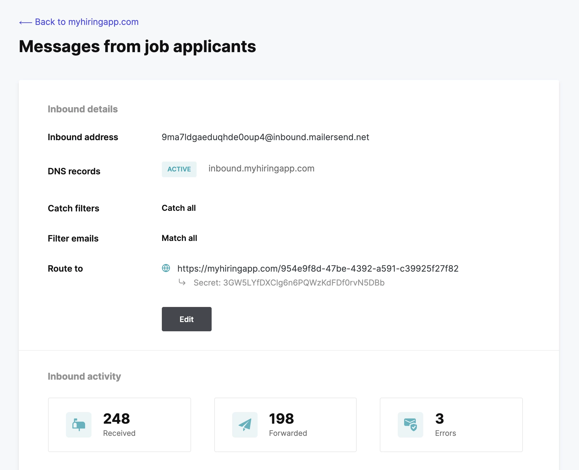 Example hiring app