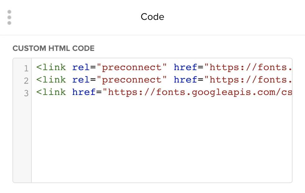 Custom HTML code