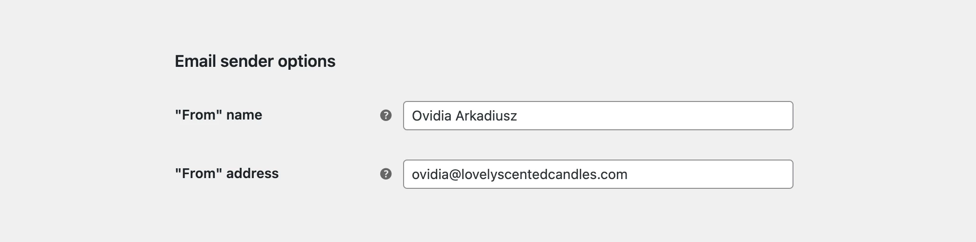 Email sender options