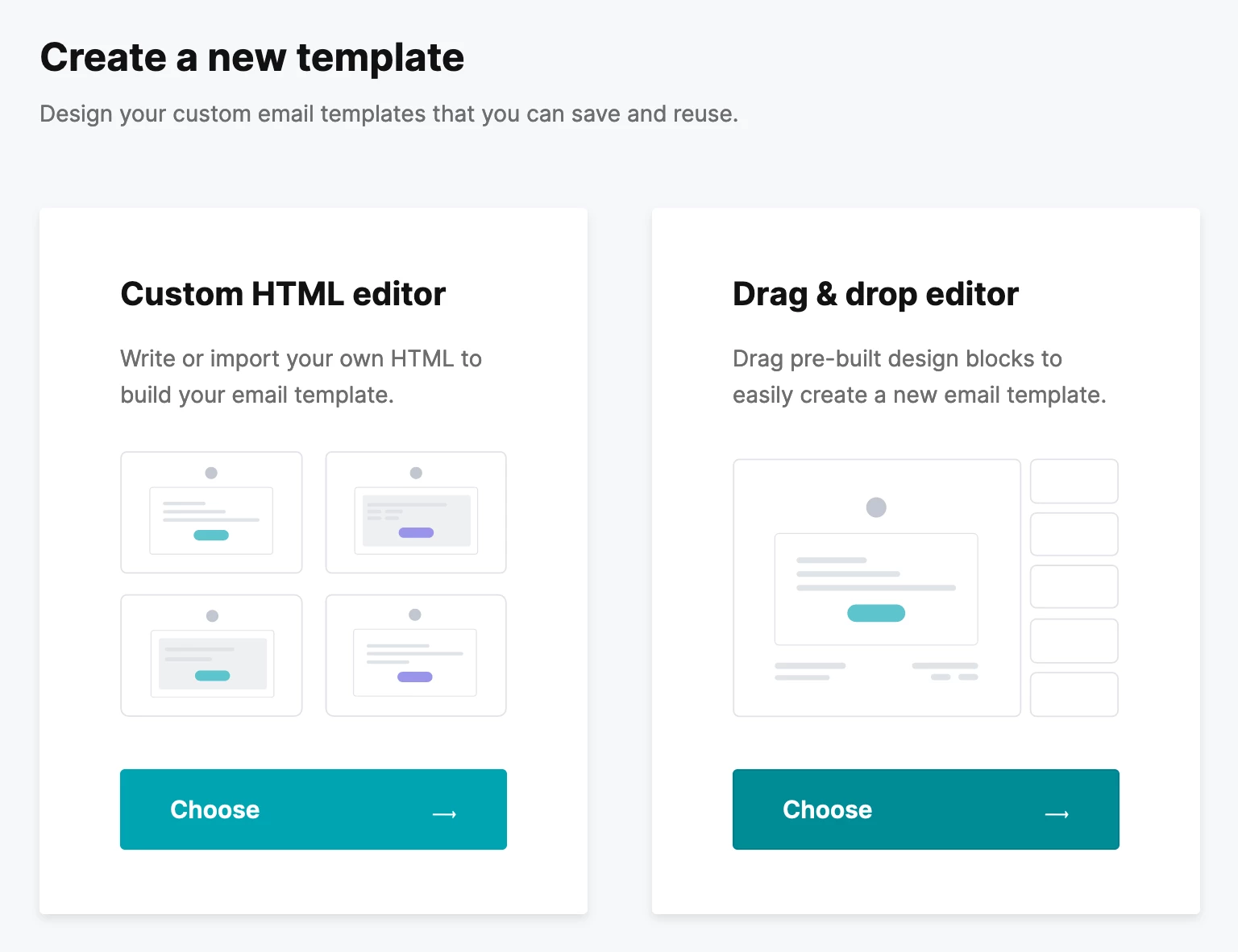 MailerSend Create a new template page
