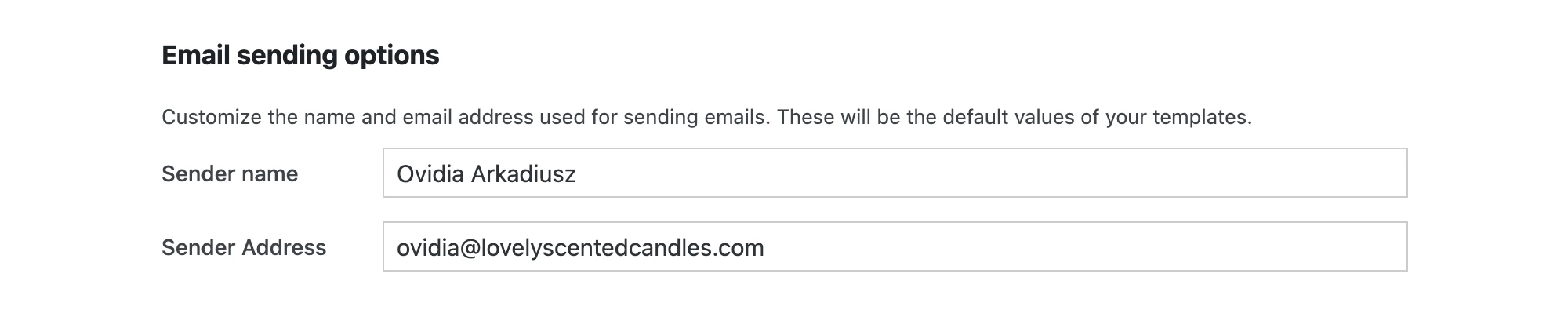 Email sending options
