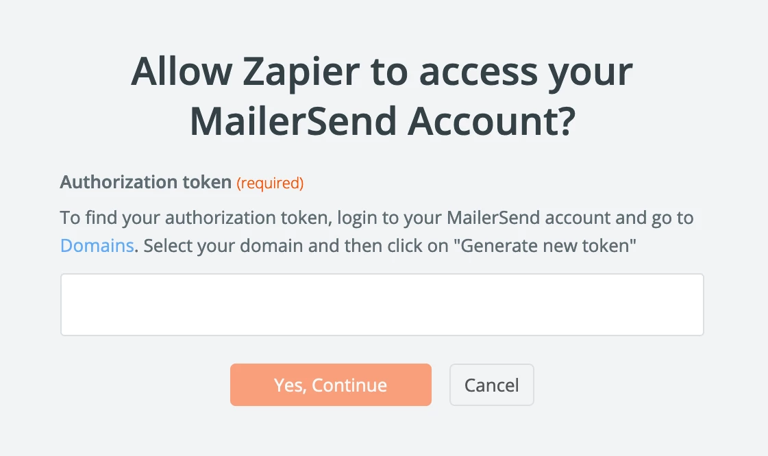 Zapier API token authorization