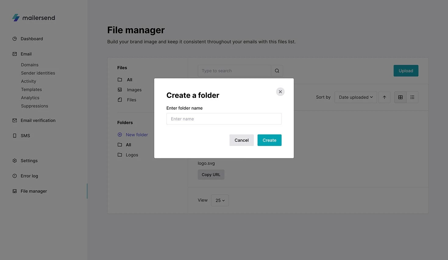 Create a folder window in the file manager.