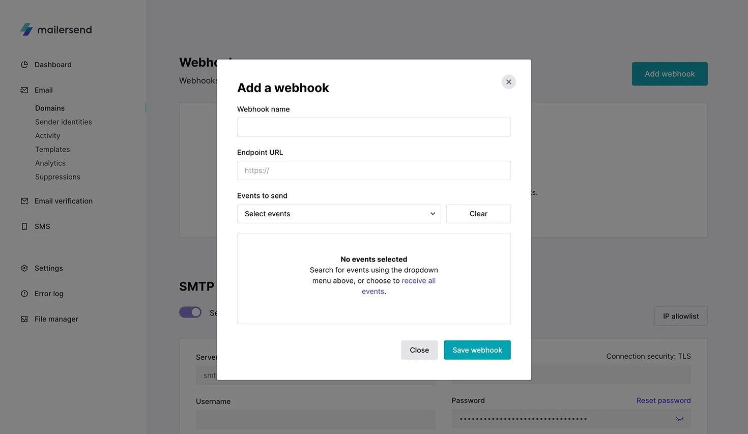 add a webhook for transactional emails