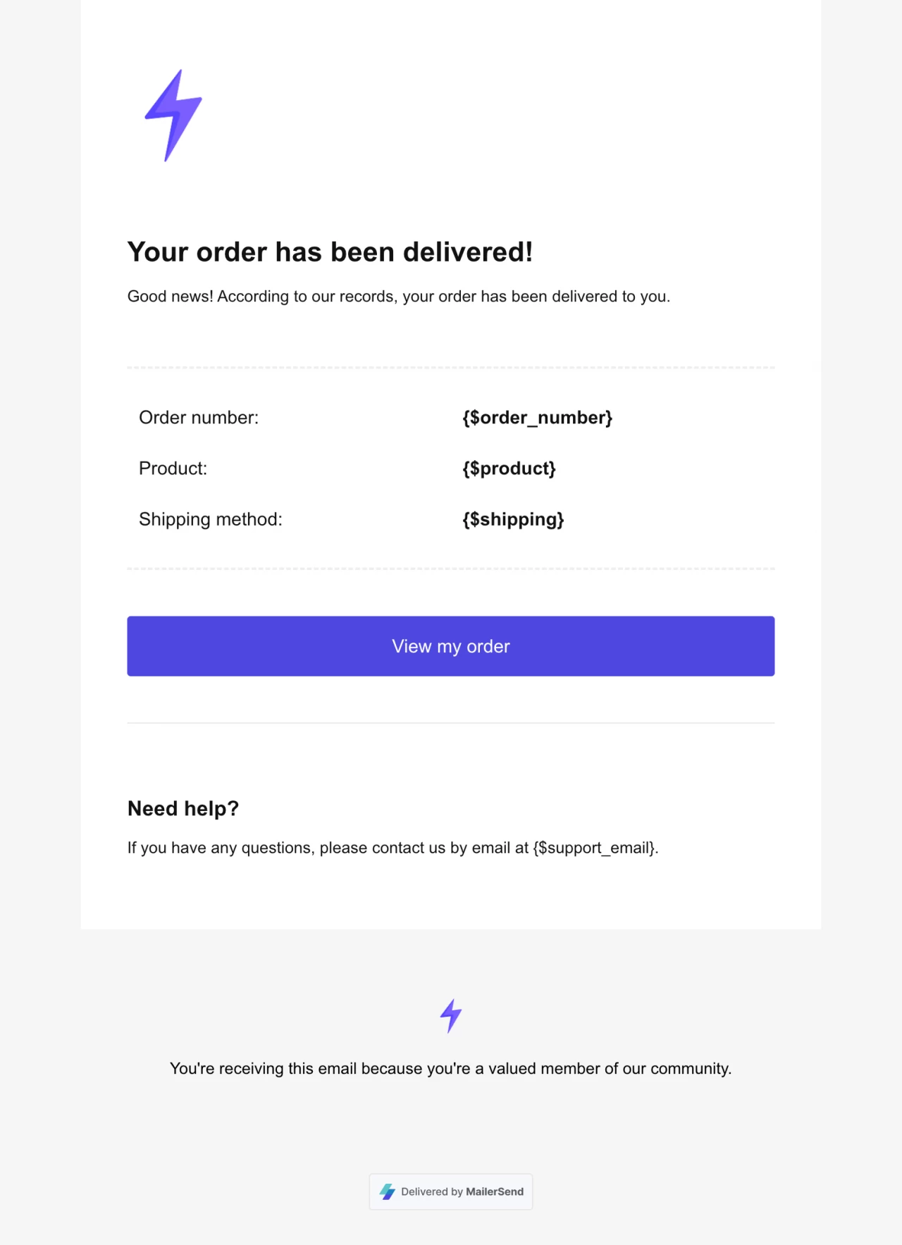 Delivery confirmation