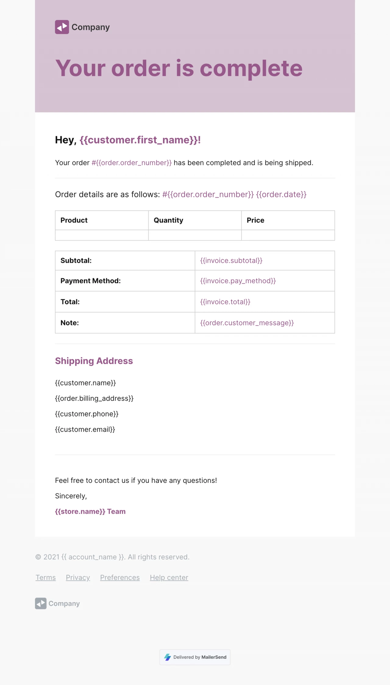 WooCommerce Order completed