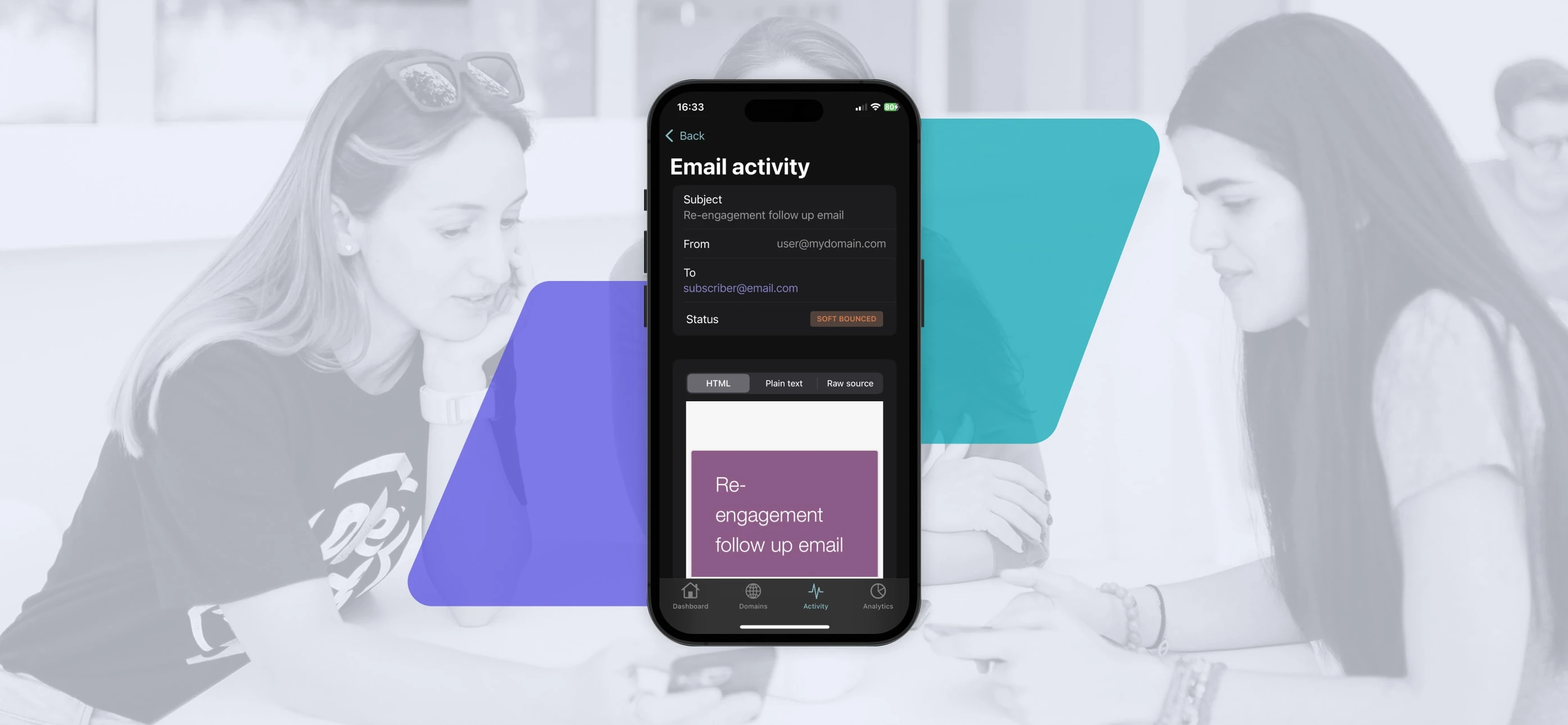A view of the HTML content tracking option in activity. 