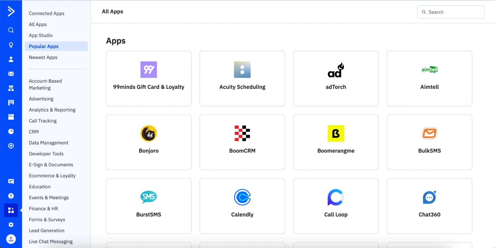 ActiveCampaign's app integration page.