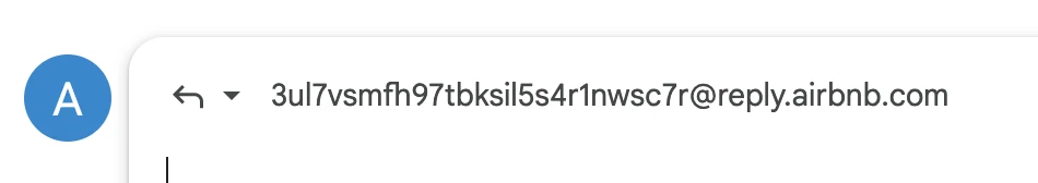 Example of an auto-generated email address for inbound routing.