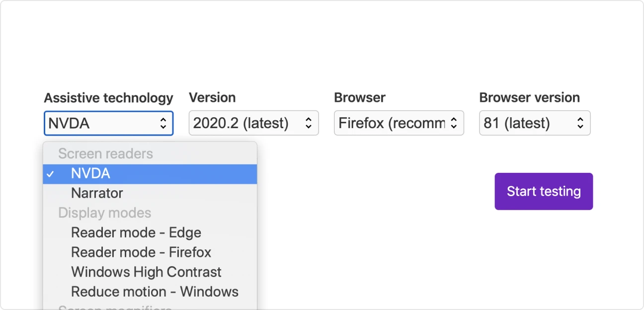 An example of AssistivLabs configuration.