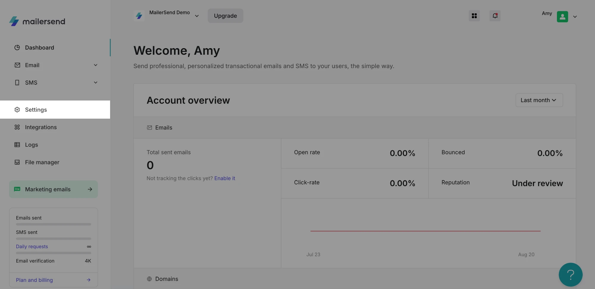 Navigate to the Settings page.