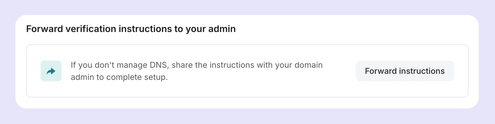 The Forward instructions option for DNS records. 
