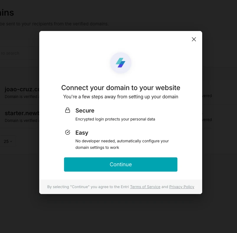 Automatic domain connection.