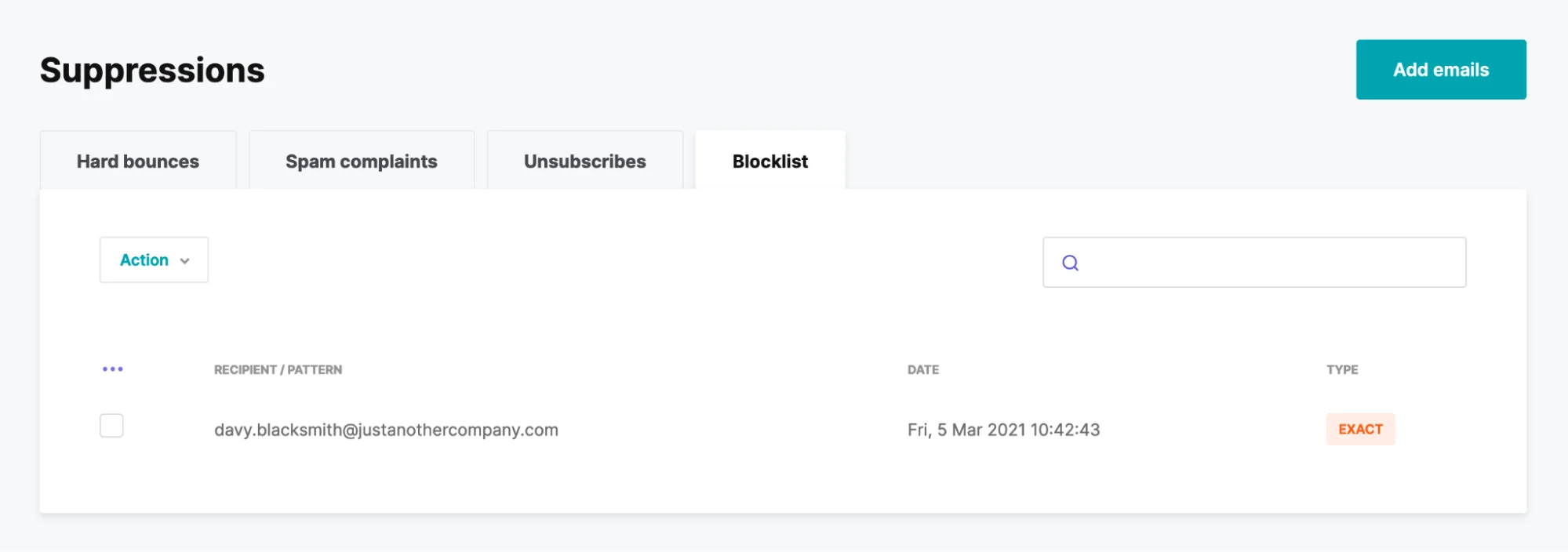 Blocklist tab