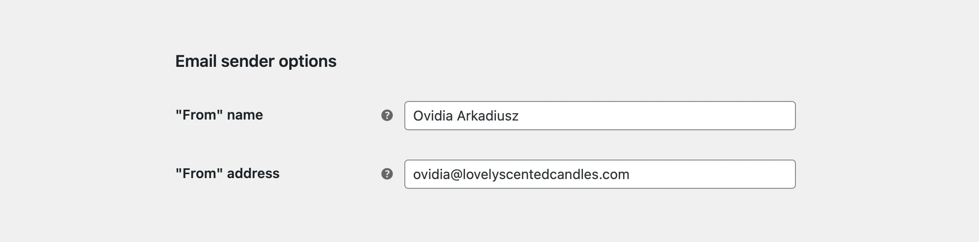Email sender options