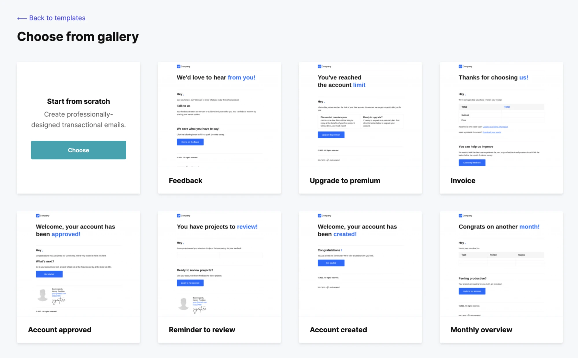 Template gallery