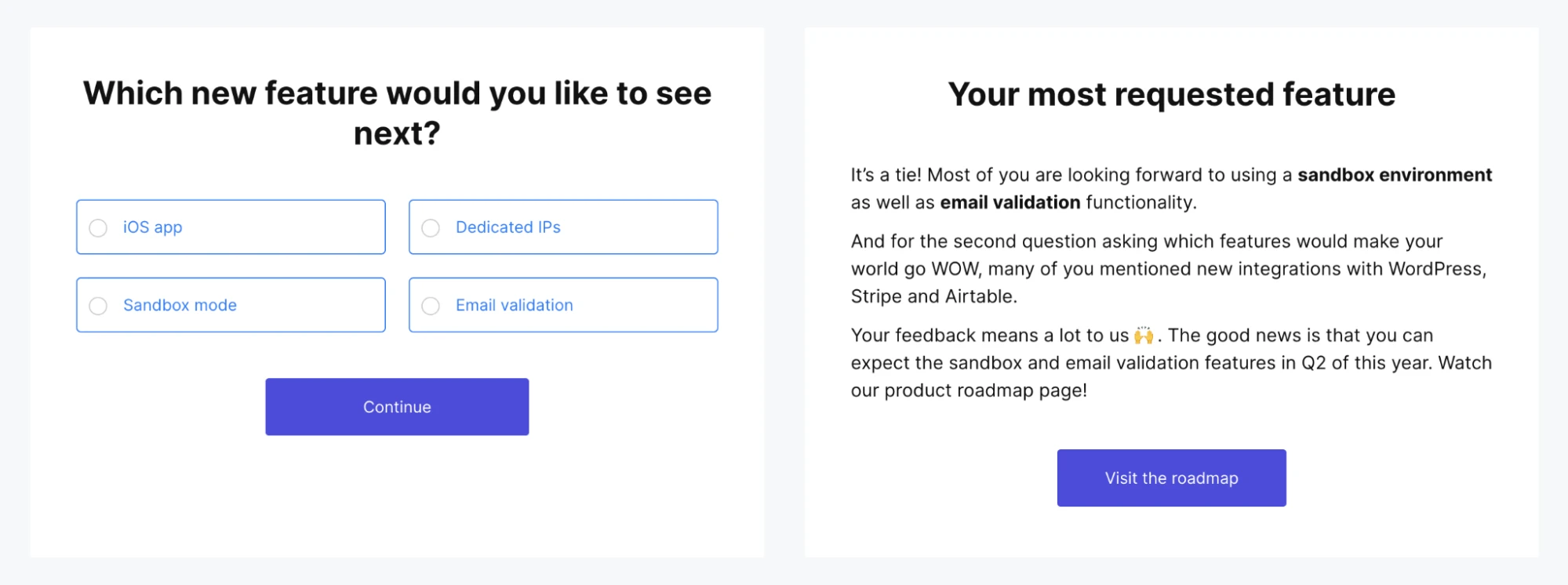 MailerSend customer feedback survey