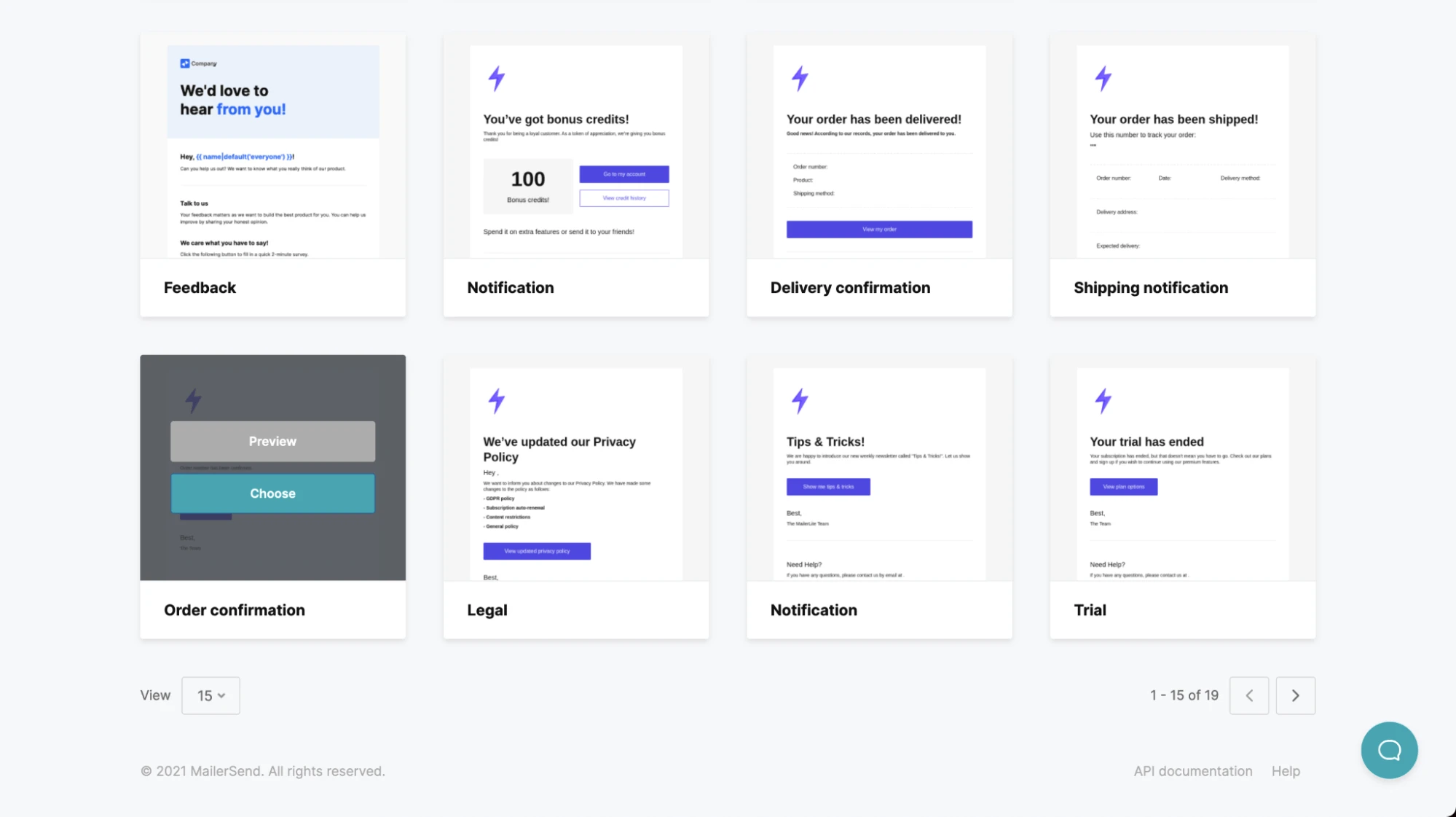 MailerSend Gallery page