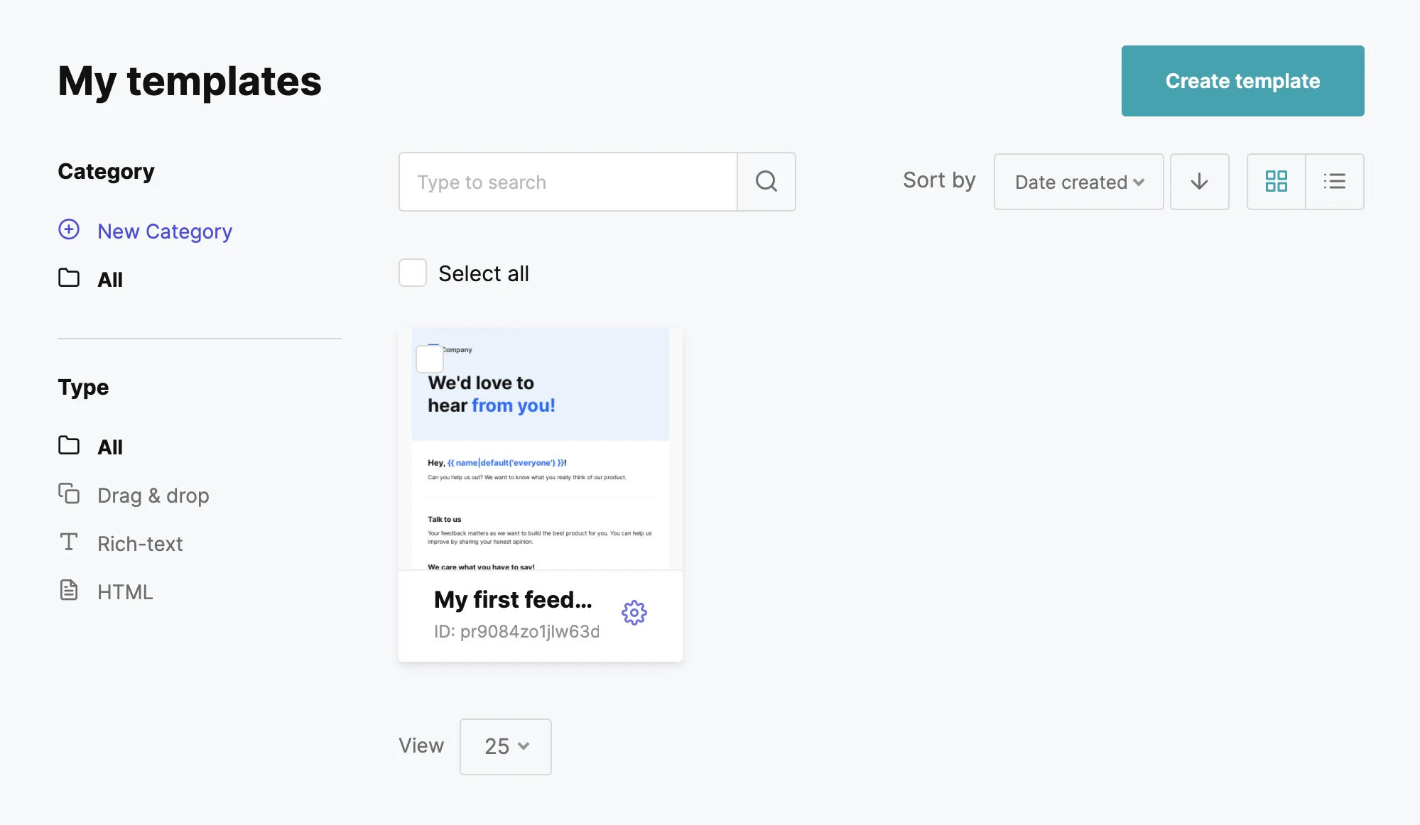 Manage templates