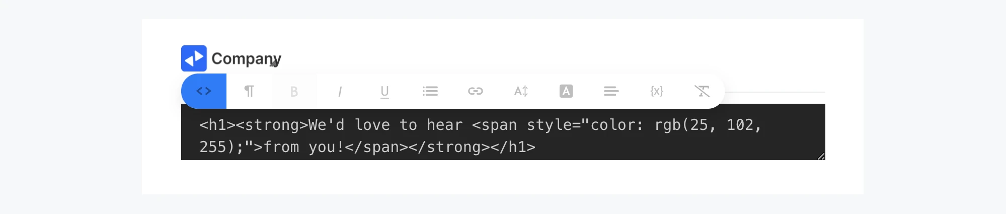 HTML code