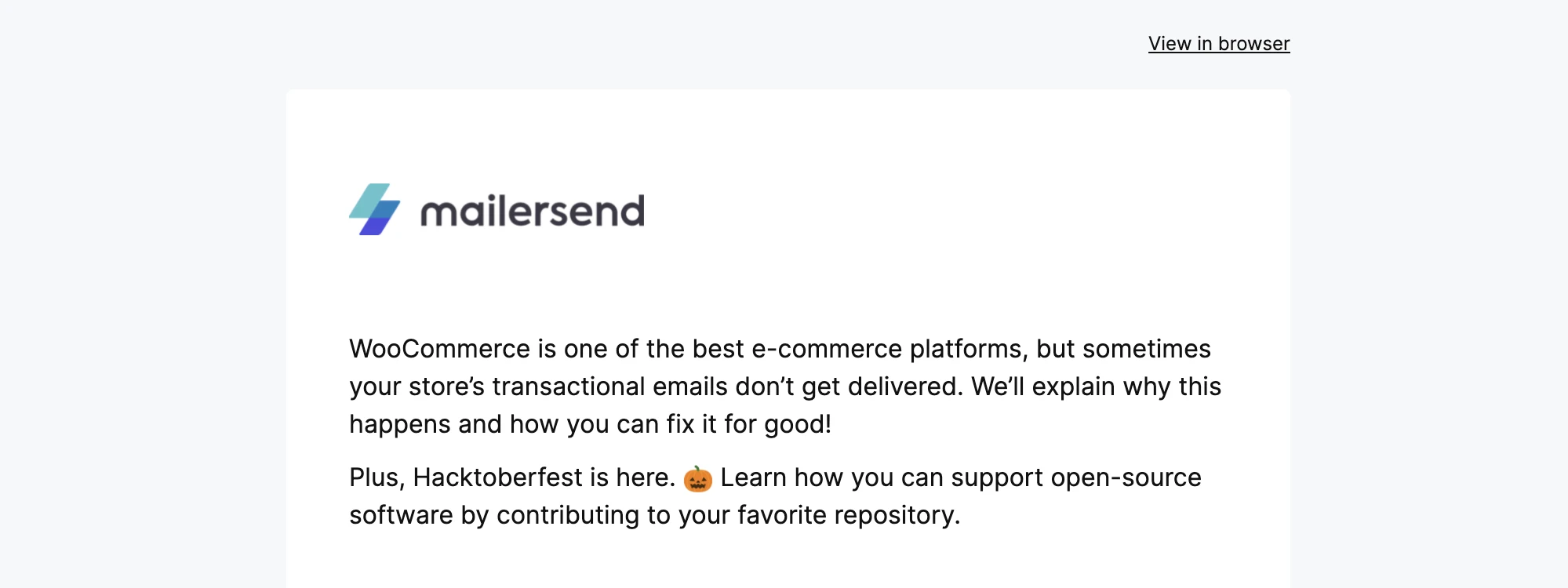 Email with link to web version