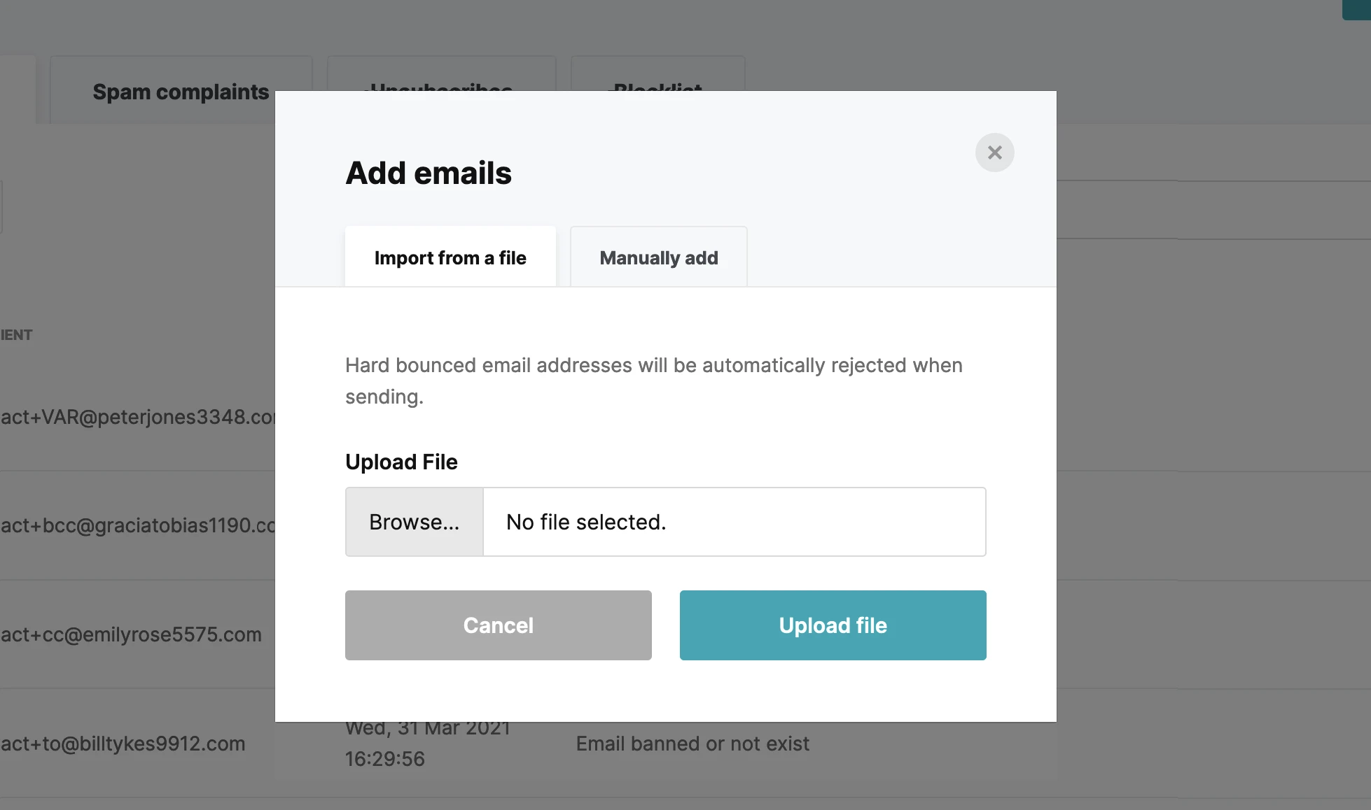 Add emails