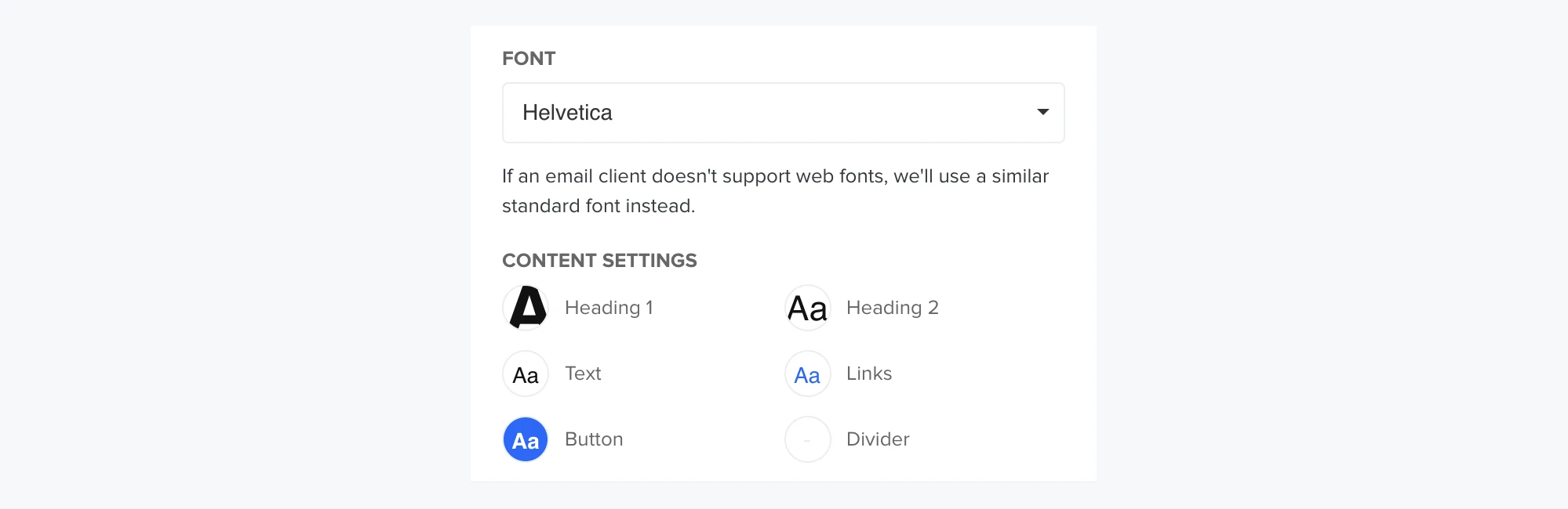 Global template settings