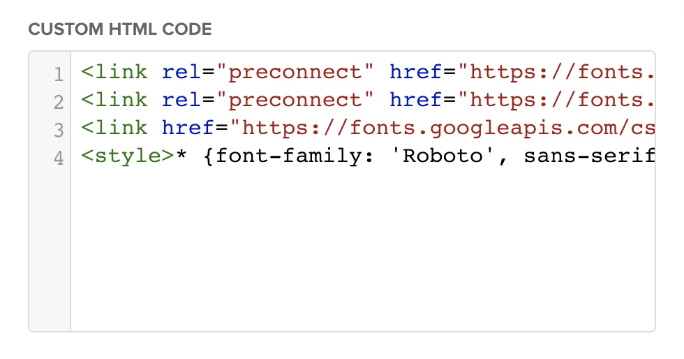 Use custom font throughout template