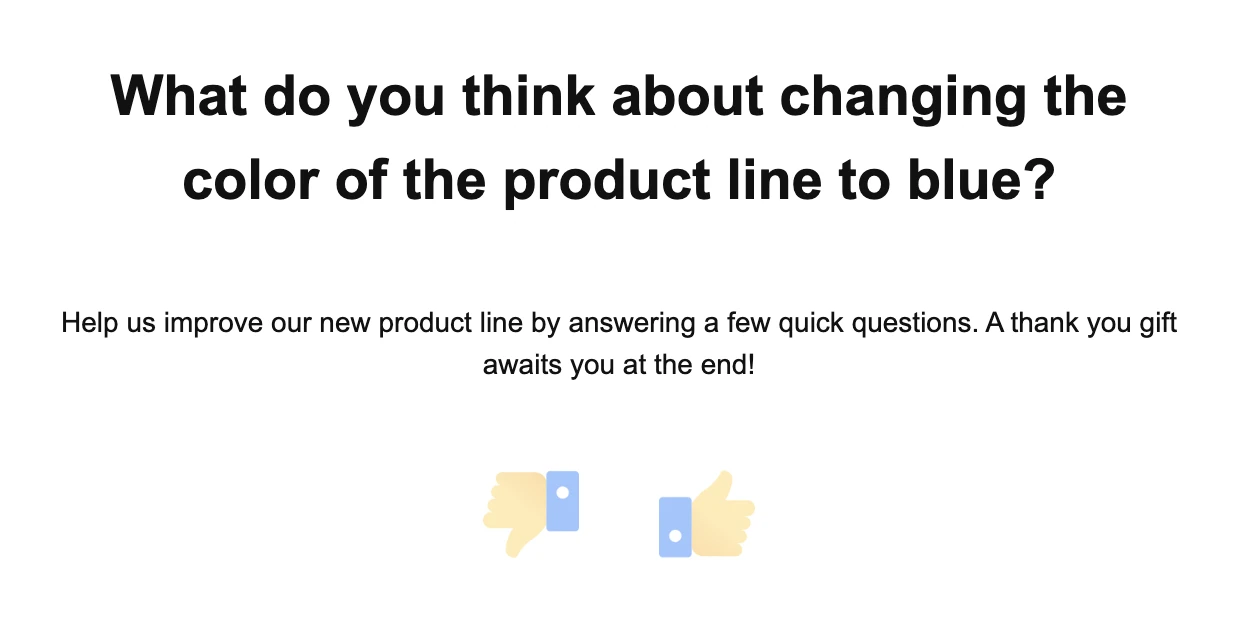 An example of a like/dislike question in an email survey.