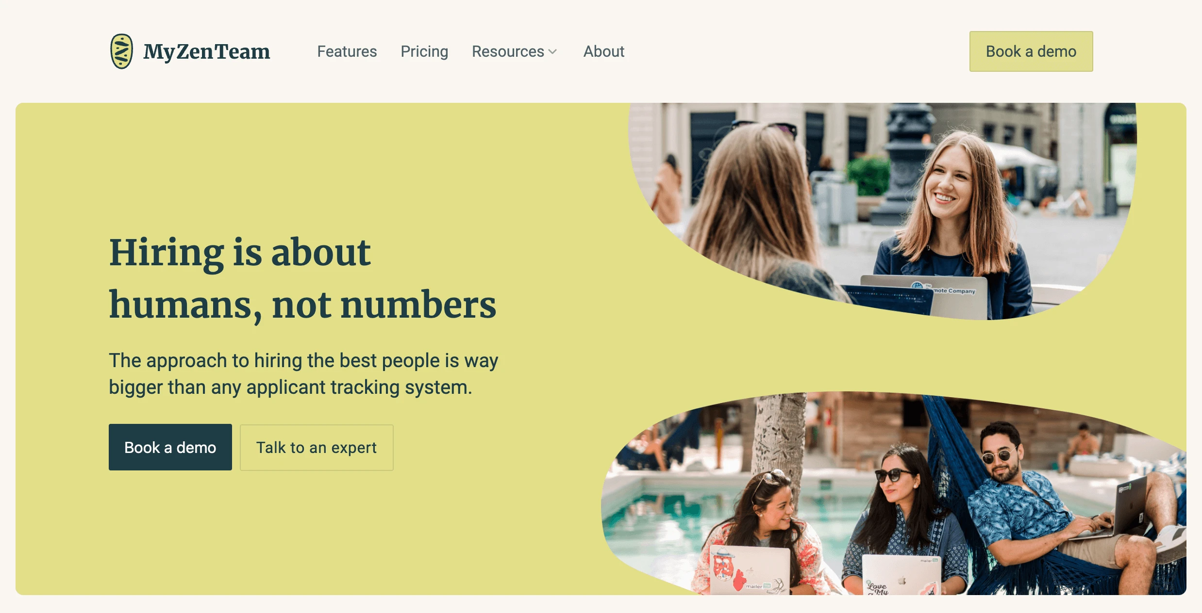 Screenshot of MyZenTeam website