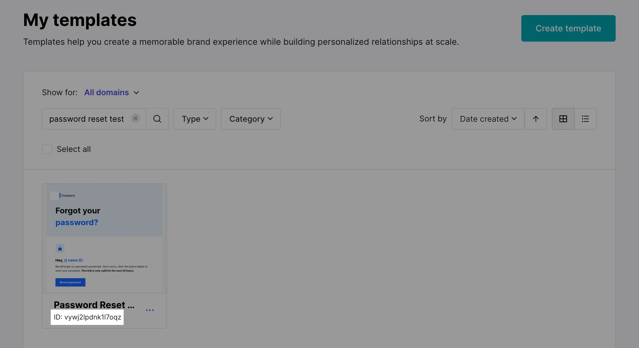 MailerSend My templates page