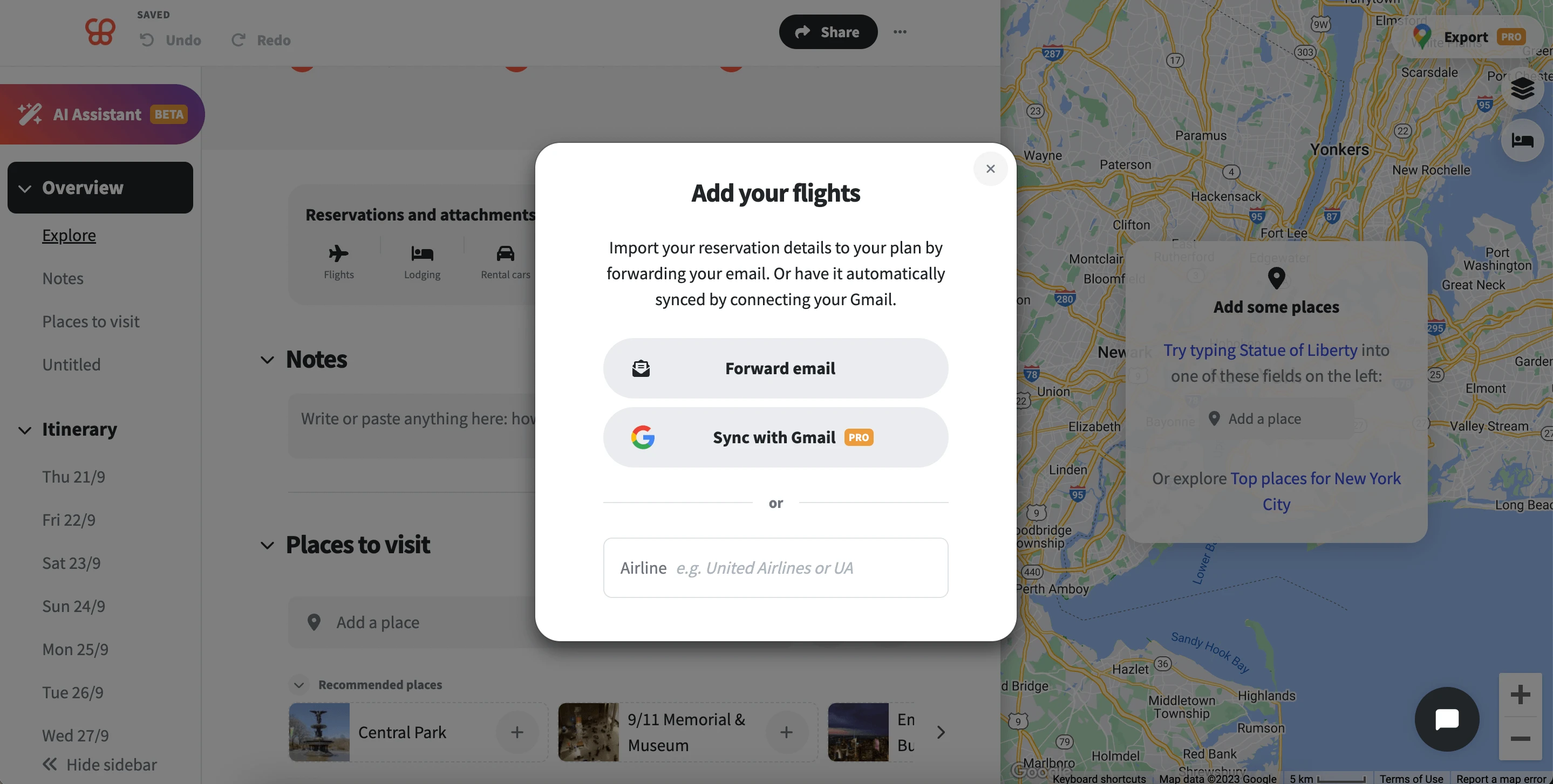 Example of inbound routing for content processing from Wanderlog.