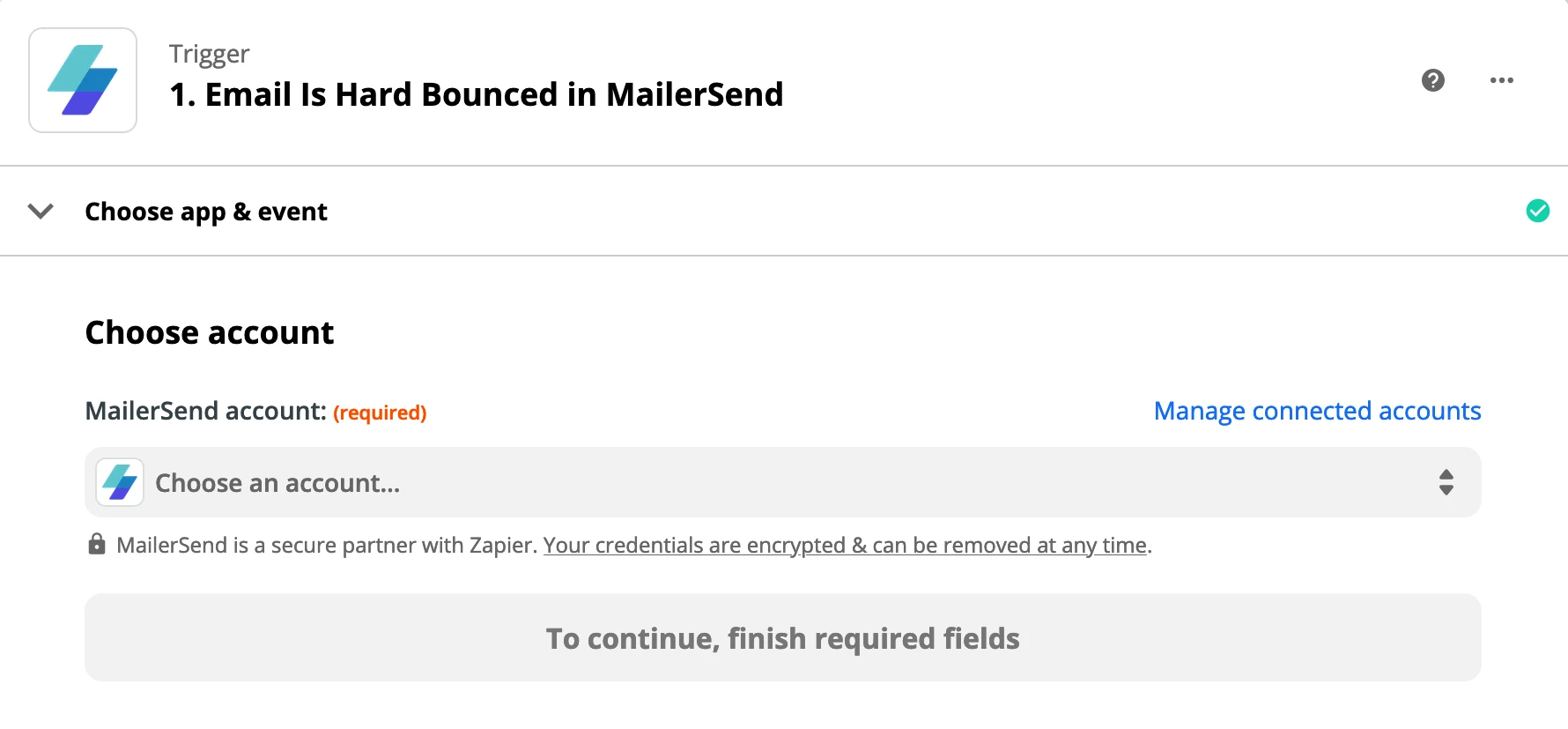 Zapier trigger setup