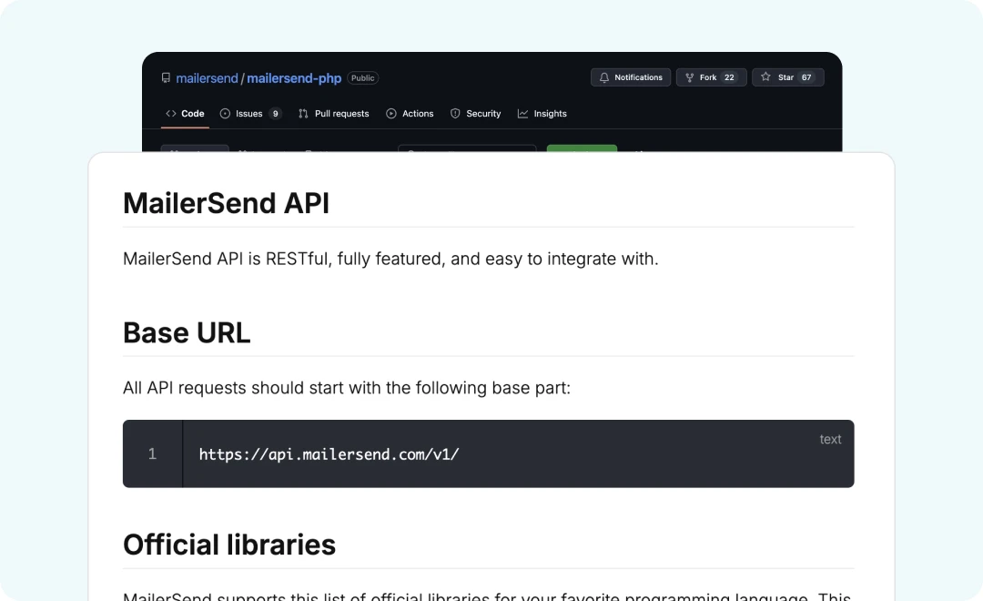 A look at MailerSend's API documentation and SDKs.