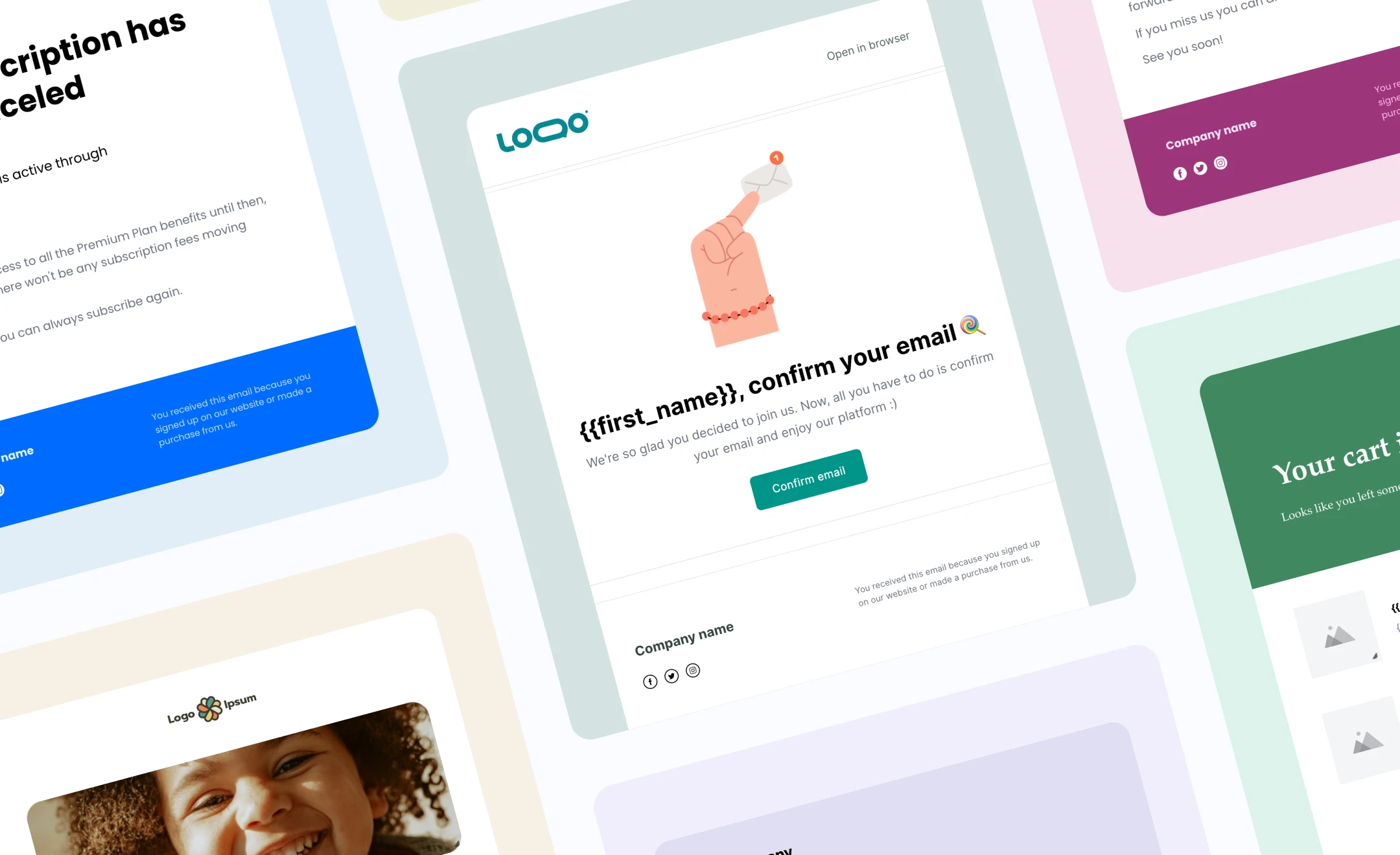 Examples of MailerSend email templates.
