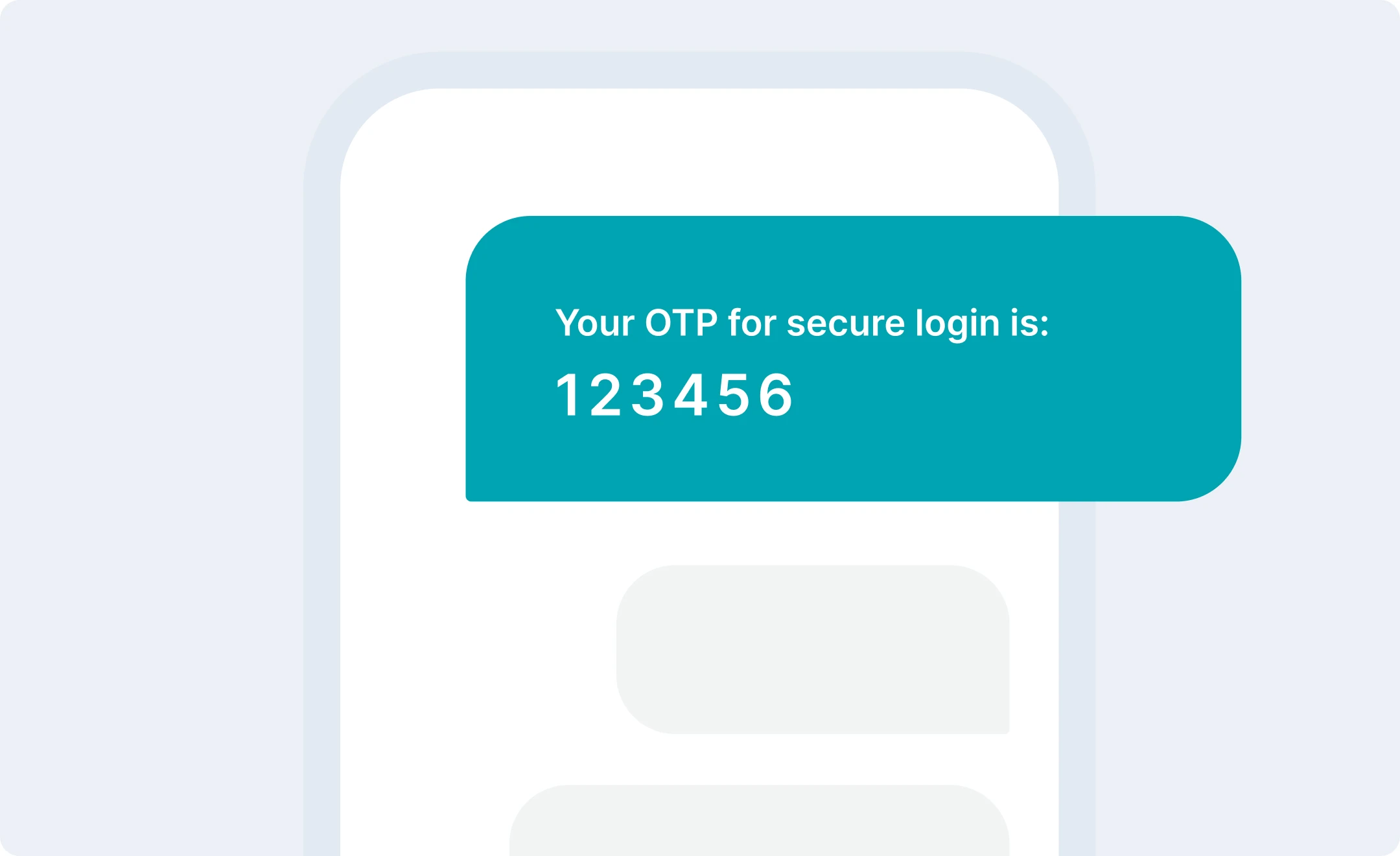 A graphic representation of a one-time password SMS.