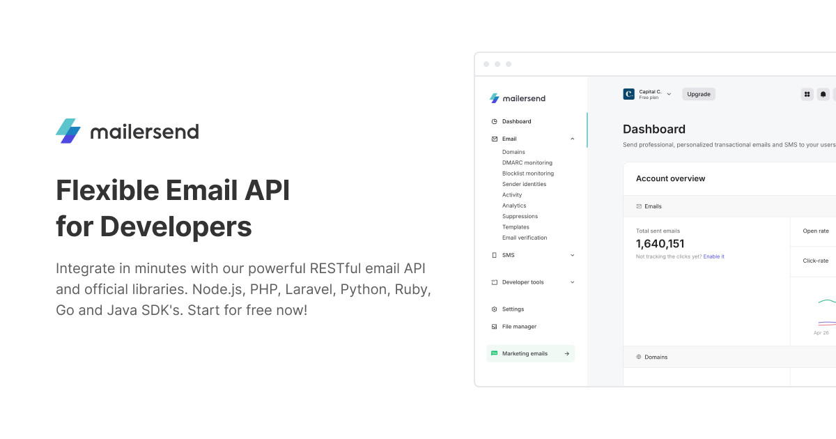 Flexible Email API for Developers - MailerSend