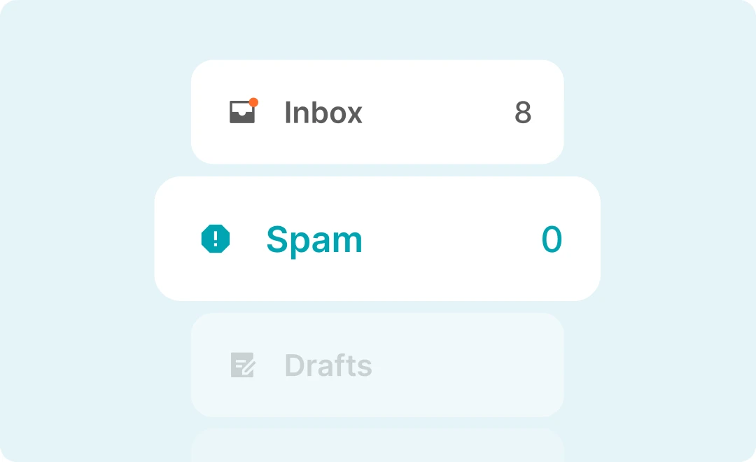 Graphic depicting emails delivered to the inbox and not the spam folder.