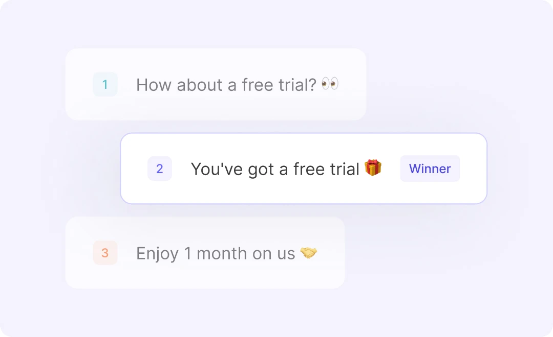 Examples of subject line tests.