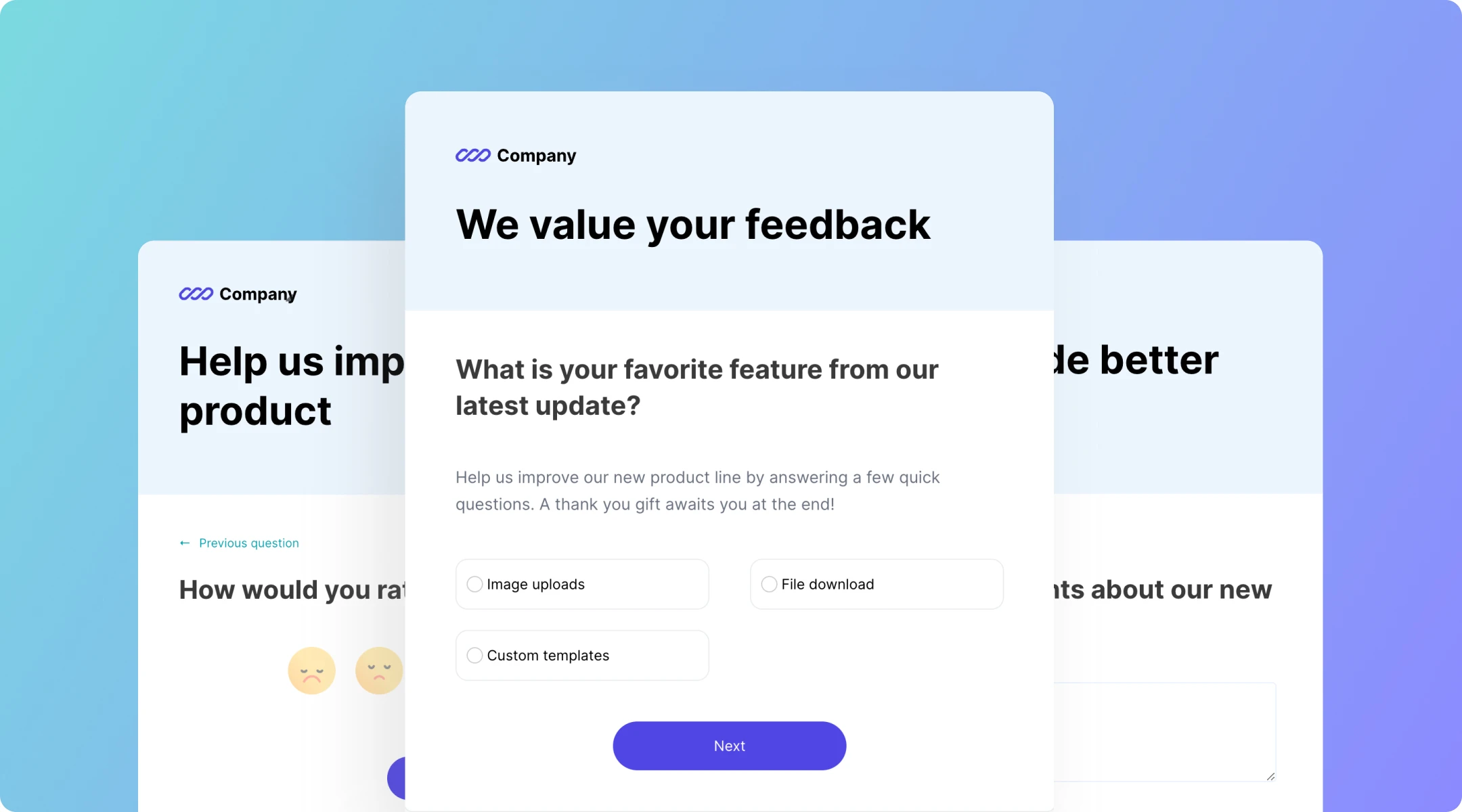 Examples of email surveys.