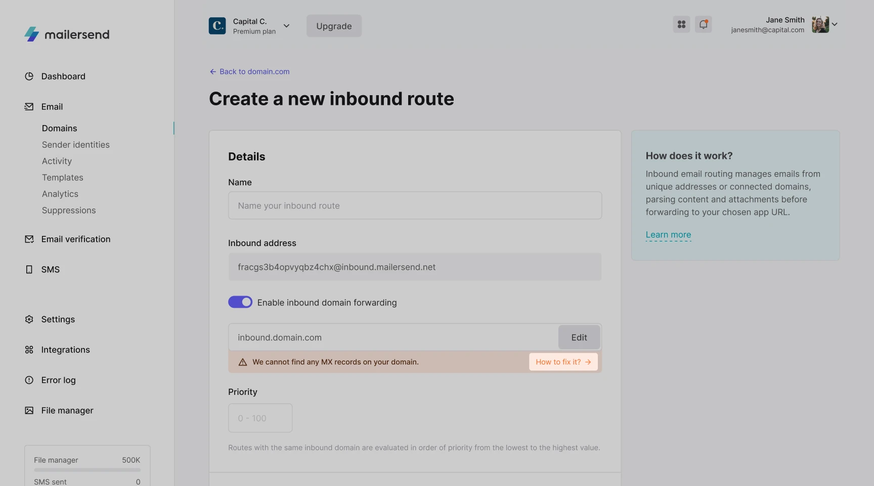 Instructions for adding the MX record to your DNS zone.
