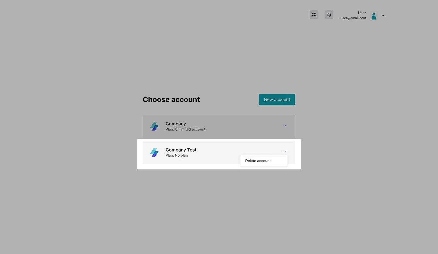 Delete account in MailerSend