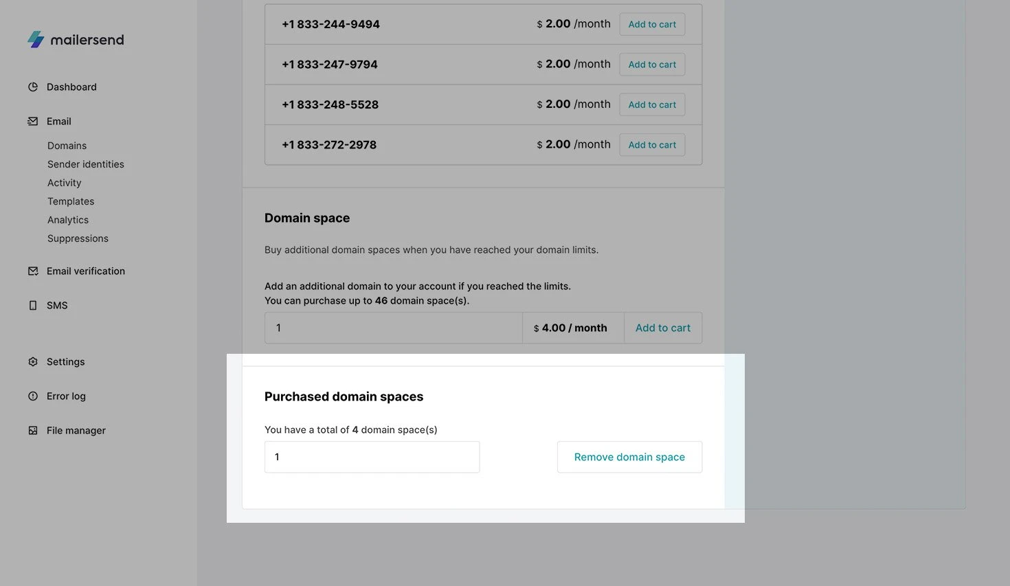 Remove domain space