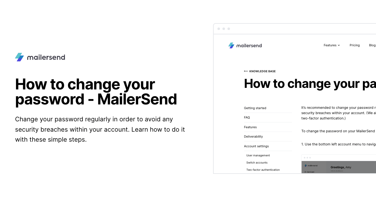How to Change Your Password - MailerSend