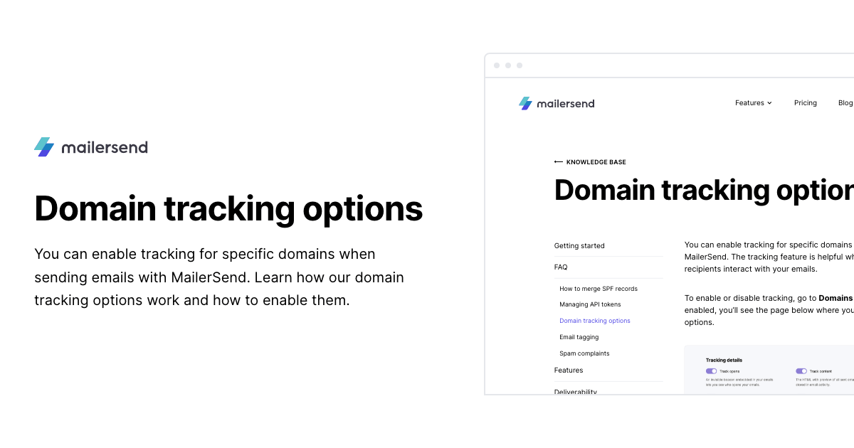 Domain Tracking Options