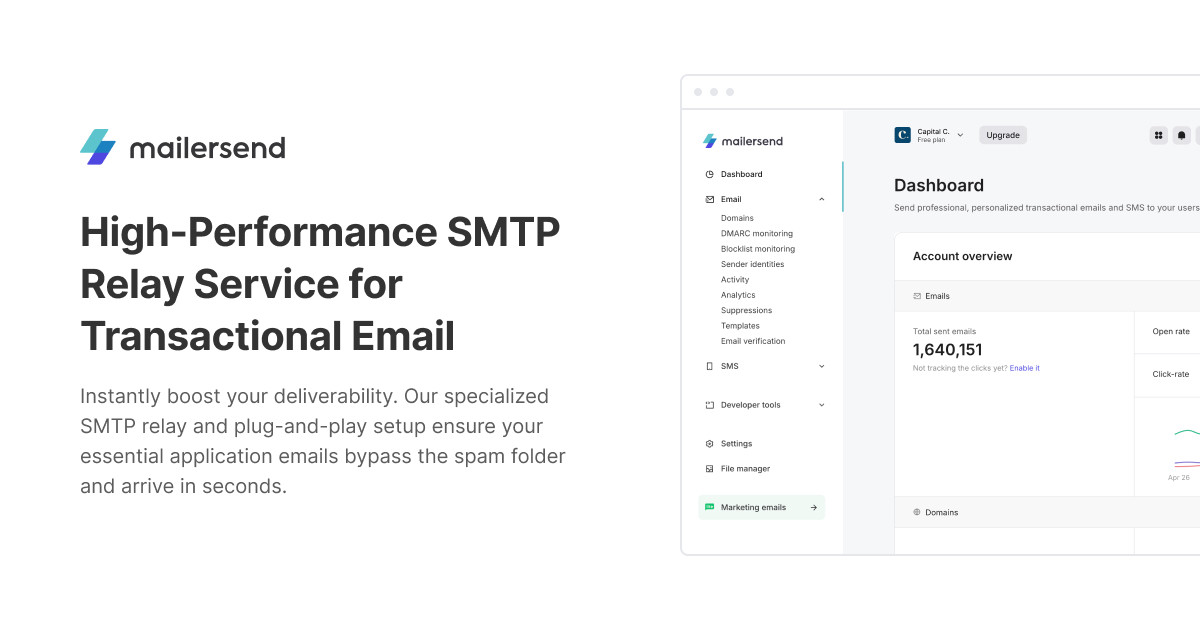 High-Performance SMTP Relay Service for Transactional Email - MailerSend