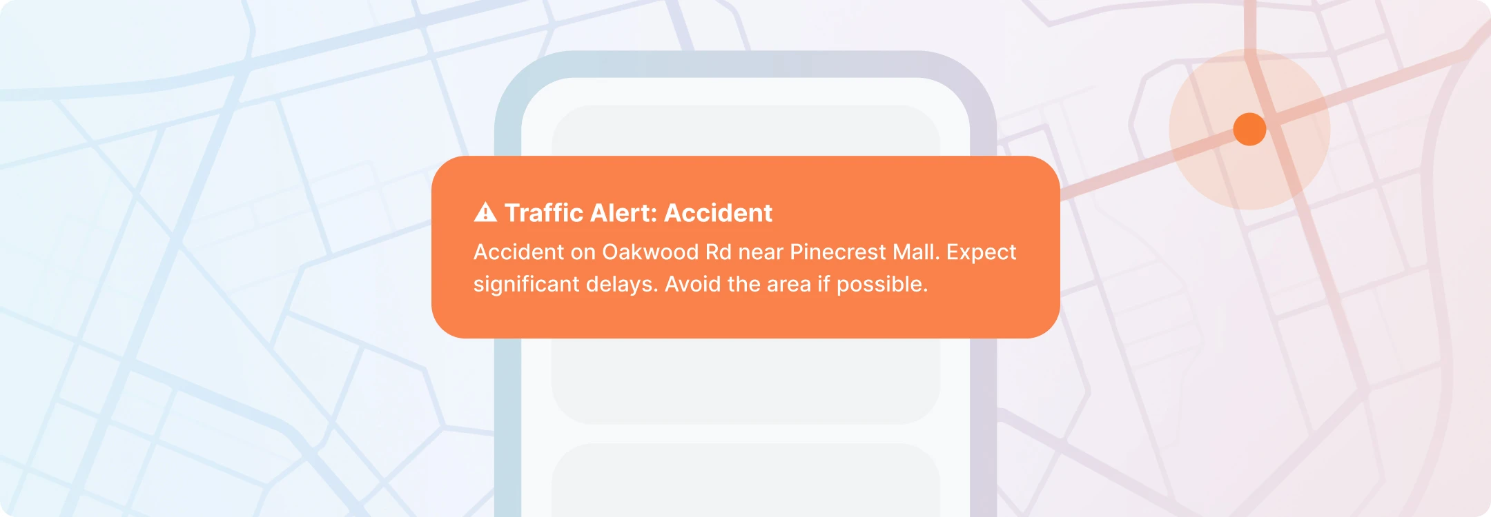 Example of an emergency traffic alert SMS.