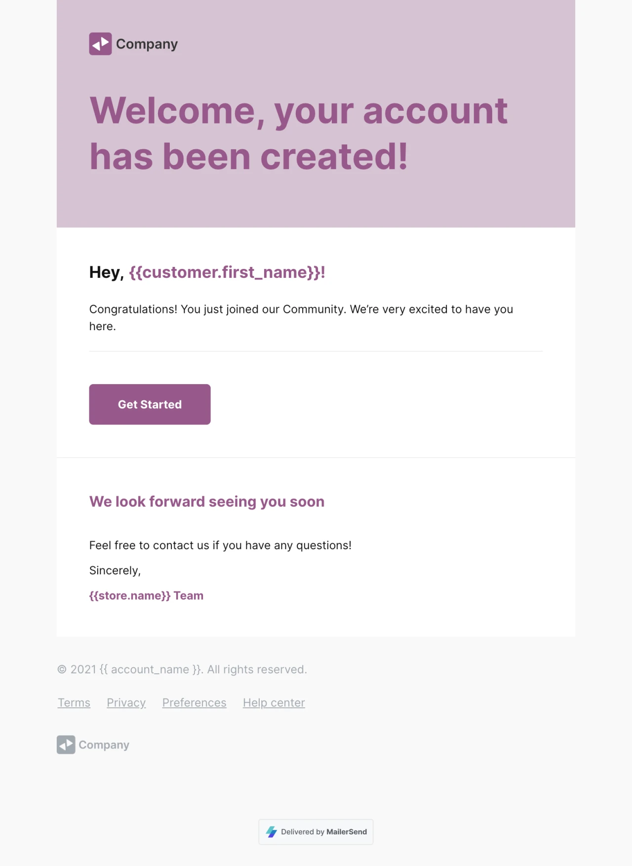 WooCommerce New account